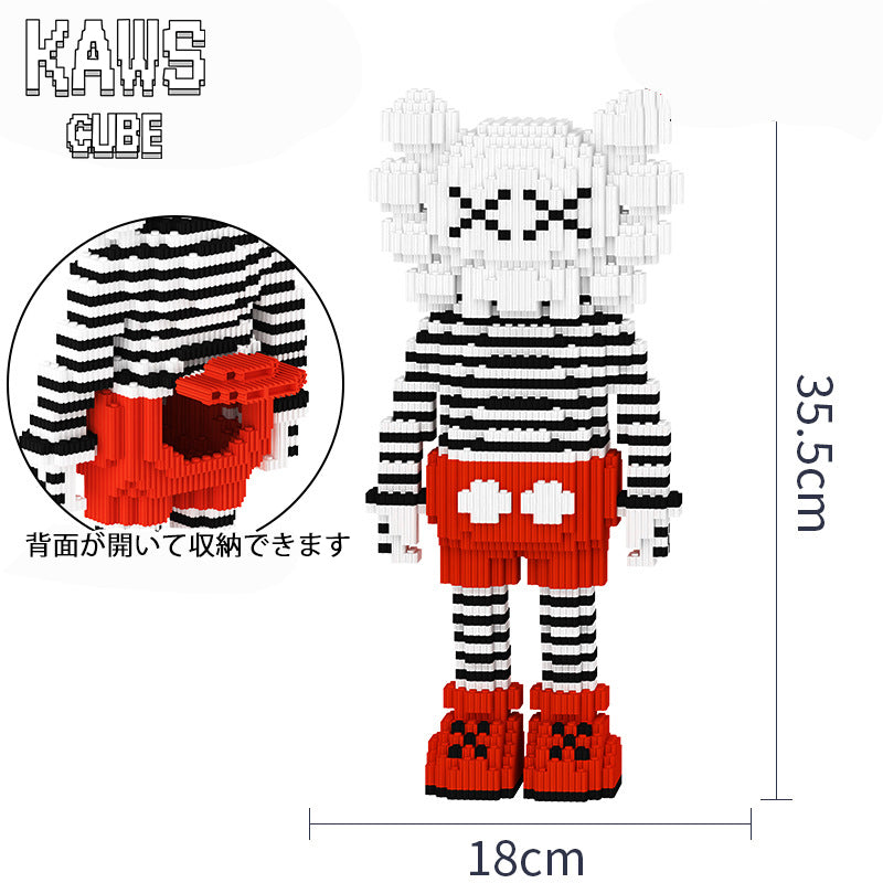 カウズ KAWS Stripes： Nanoblock レッド ナノブロック「355mm」0906-06