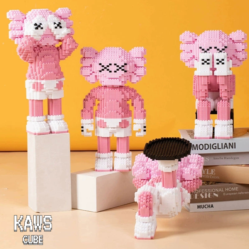 カウズ  KAWS Companion Pink : Nanoblock ピンク ナノブロック「347mm」