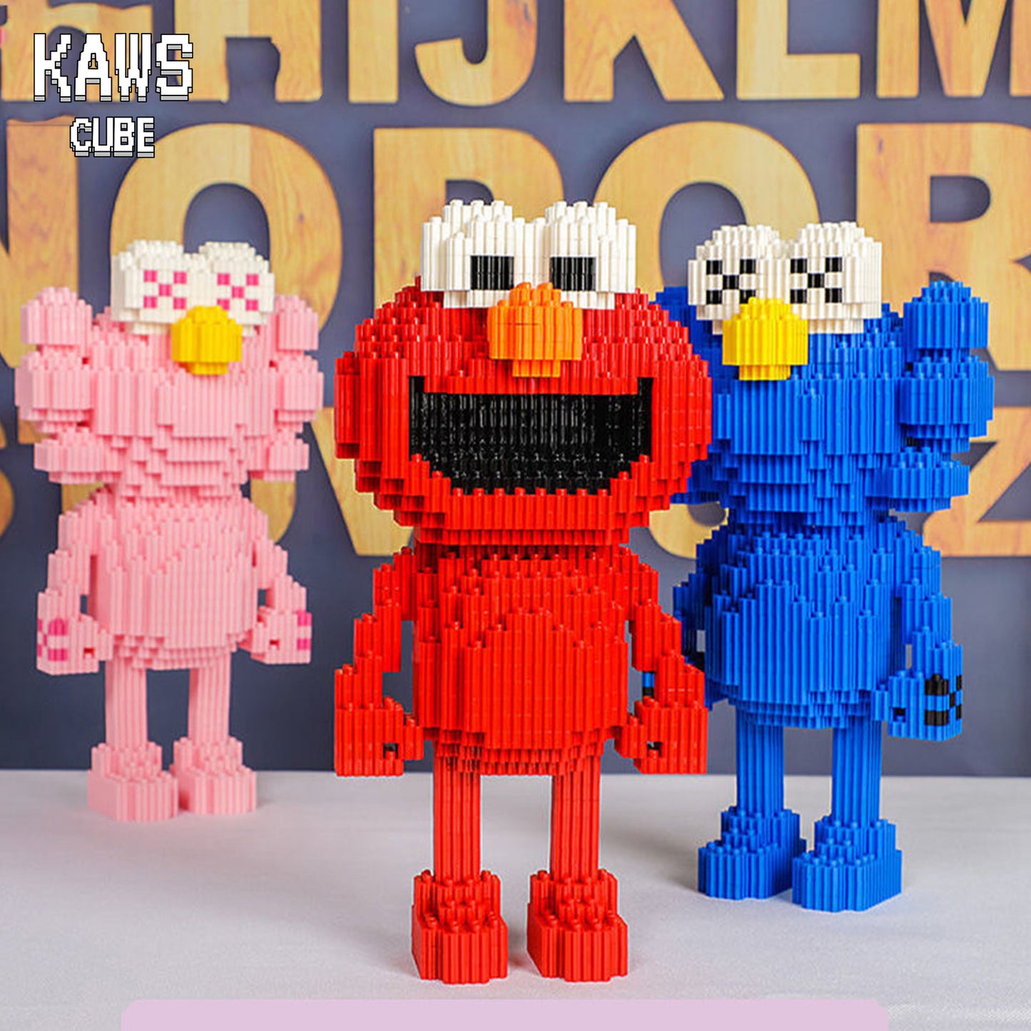 KAWS ブロック Sesame Street ：クッキーモンスター ブルー「141mm」 0911-09